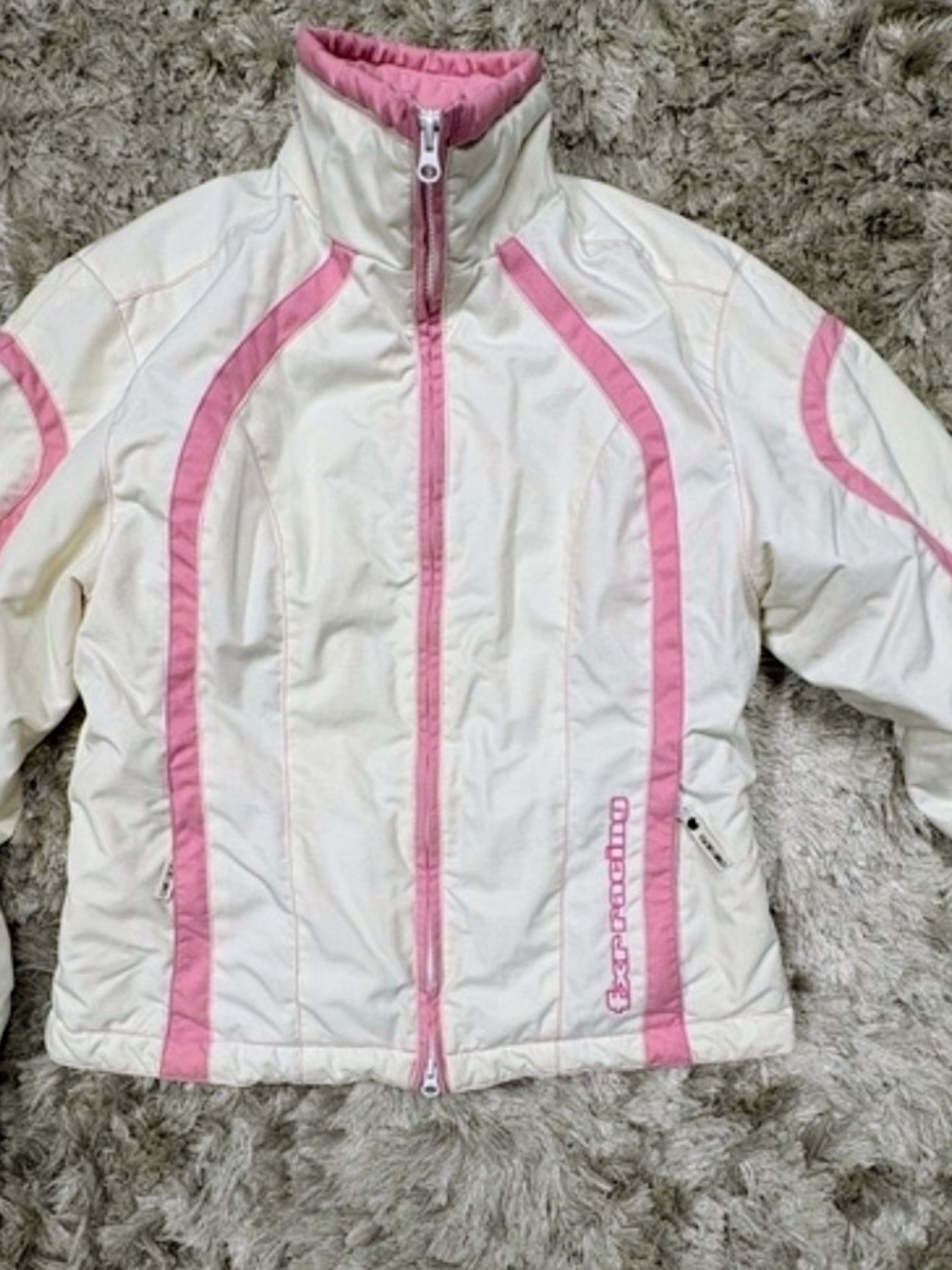 FXR White and Pink Zip-Up Skidoo Jacket